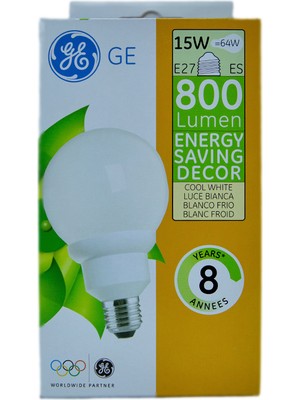 General Electric 15W 220-240V 4000K E27 G95 Tasarruflu Ampul