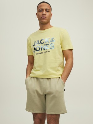 Jack & Jones Erkek Bisiklet Yaka Baskılı Tişört 12213771