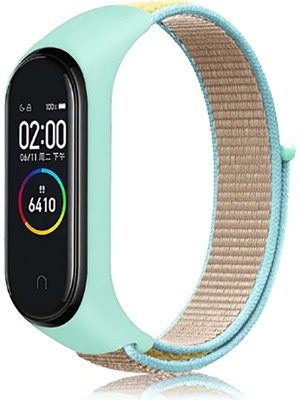 Canpay Xiaomi Mi Band 6 Uyumlu Akıllı Saat Için Kordon Örgü Işlemeli Hasır Dizayn Weave Embroidered Straw Design