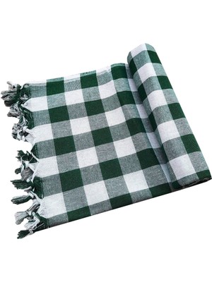 Mira Home 150X150 cm Kareli Yer Sofra Bezi Piknik Masa Örtüsü Saçaklı