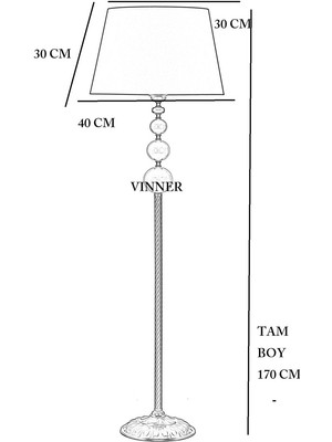 Vinner Vega Eskitme Üçlü Küre Tek Ayaklı Metal Lambader