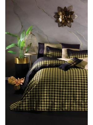 Cotton Box Light Çift Kişilik Yatak Örtülü Nevresim Takımı Dazzle Yeşil-Siyah