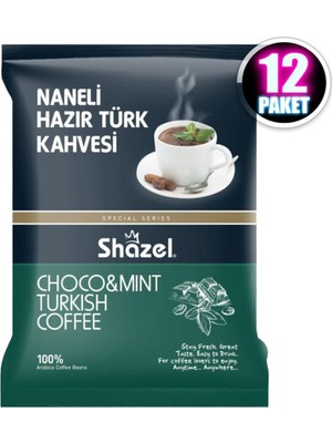 Shazel Naneli Hazır Türk Kahvesi 100 gr 12 Paket