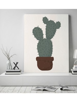 Bk Gift Kaktüs Tasarımlı Kanvas Tablo 50X70CM-25