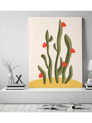 Bk Gift Kaktüs Tasarımlı Kanvas Tablo 50X70CM-22