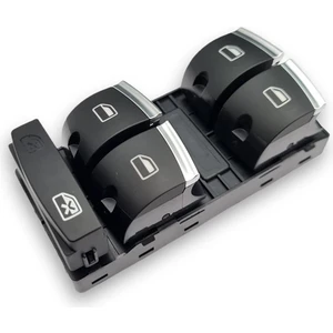 Audi A3 Sportback 2009-2012 Sol Ön Kapı Dörtlü Cam Açma Düğmesi Takımı Krom 4F0959851H