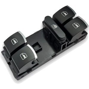 Seat Leon Mk2 2006-2012 Sol Ön Kapı Cam Açma Düğmesi Takımı Dörtlü Krom Süslü 5K4959857A