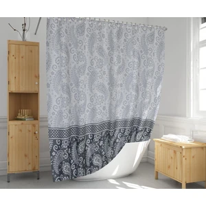 Banyo Perdesi 1x110x200 Tek Kanat Duş Perdesi Halka Hediyeli Duşakabin Perdesi 2102 Gri