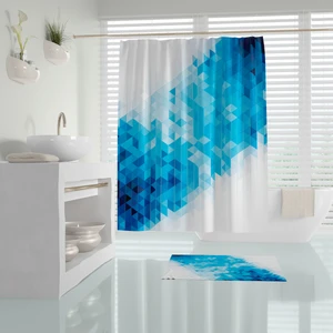 Tropik Home Mavi Banyo PERDESI-180X00 cm Dijital Baskı Duş Perdesi