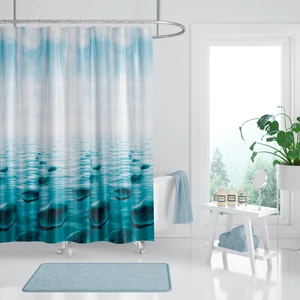 Tropik Home Duş Perdesi Seti, 12 Adet C Halka Hediyeli Banyo Perdesi-Banyo Duş Perdeleri-Banyo Aksesuarları