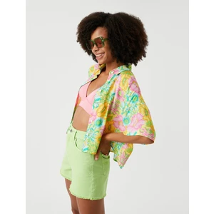 Crop Gömlek Kısa Kollu