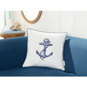 Madame Coco Oceane Kırlent Kılıfı - Beyaz/lacivert - 43X43 cm