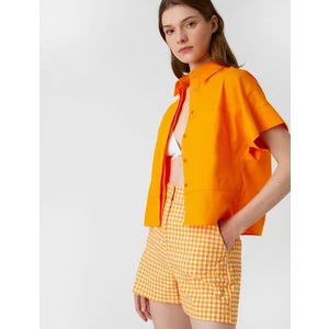 Oversize Crop Gömlek Kısa Kollu