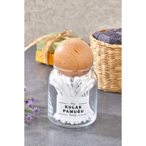 Fbz Home Cam Dekoratif Top Kapaklı Kulak Pamuğu Organizeri 300 ml