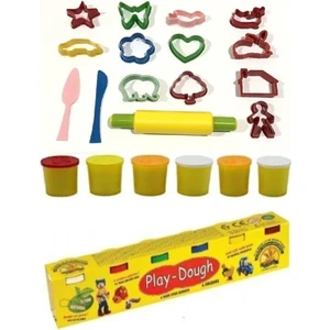 Play Dough Oyun Hamuru 6 ' Lı ve Oyun Hamuru Kalıbı Seti Hediyeli 15 Parça