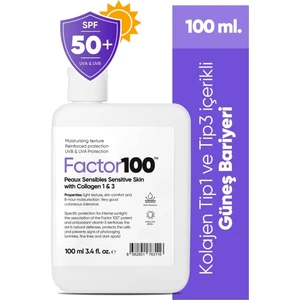 FACTOR100 Ultra Nemlendirici Leke Karşıtı Yüksek Koruma SPF50+ 100 ml