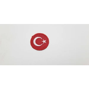 Be Beauty dairesel "Türk Bayrağı" 4 cm Çapında Arma Yama Patch (1 Adet)