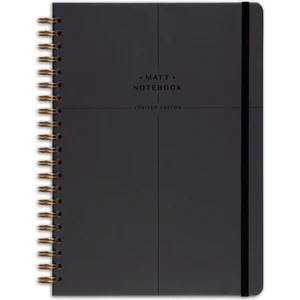Matt Notebook 20X28 cm A4 Lastikli Spiralli Sert Kapak Not Defteri Kareli