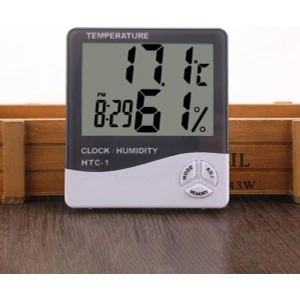 Termometre Isı Nem Saat Alarm Mini Dijital Termometre Nem Ölçer Oda Sıcaklığı Iç Mekan LCD