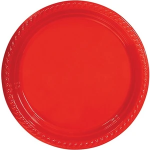 Pasta Market Kırmızı Plastik Tabak
