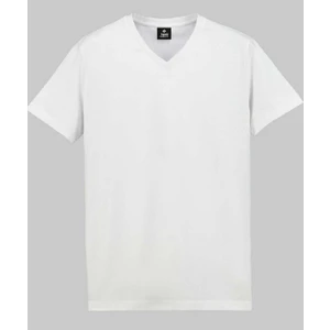 V Yaka Tişört Regular Fıt %100 Pamuk Compack Penye