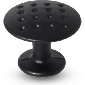 BADEM10 Noktalı Düğme Çekmece Dolap Kapak Kulpu Kulbu Mat Siyah Metal Daire Kulp