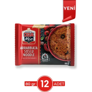 Oba Mie Arrabbiata Soslu Noodle 12'li Paket