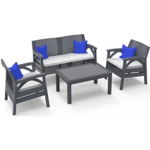 Çavdar Group Santana Rattan 4 Kişilik Bahçe Balkon Takımı ve Sehpalı Oturma Grubu