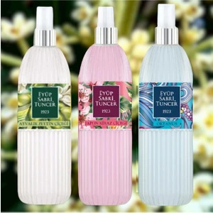 Eyüp Sabri Tuncer Eyüp Sabri Tuncer set Sprey Kolonya Ayvalık Zeytin Çiçeği 150 ml + Japon Liraz Çiçeği 150 ml + Okyanus 150 ml