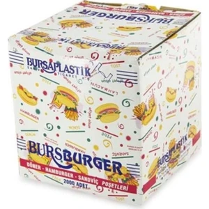 Bursa plastik Bursburger Hamburger Poşeti 2000 Li