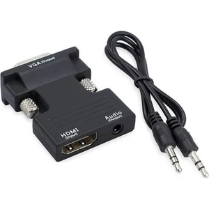 HDMI To VGA Kablo Çevirici Ses Destekli Receiver Uydu Alıcısı Ps3 Ps4 Pc Laptop