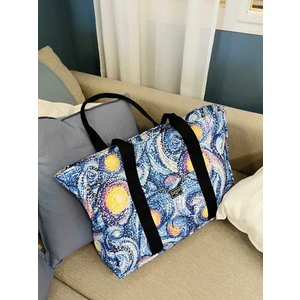 Studio Van Gogh Desen Mavi Su Geçirmez Siyah Iç Çantalı Plaj/kol/omuz/spor Çantası
