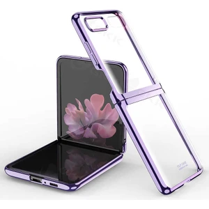 Samsung Galaxy Z Flip Uyumlu Kılıf Metal Görünümlü Ultra Ince Full Koruma Katlanır Kapak