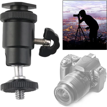 Fotoğraf Kameraları Için Kilit Tripod Montajlı Sıcak 1/4 Çift Somun Adaptörü Mini Top Kafası LED