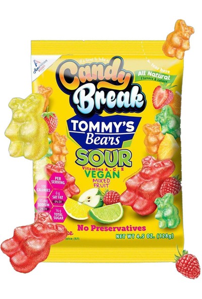 Tommy's Bears Karışık Meyveli Ekşi Yumuşak Şeker 128 gr