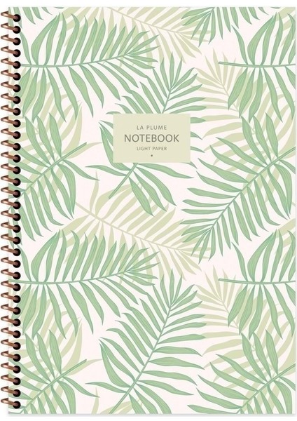 La Plume Leaves DEFTER16,5*22,5 cm 80 Yp.kareli Karton Kapak Spr.