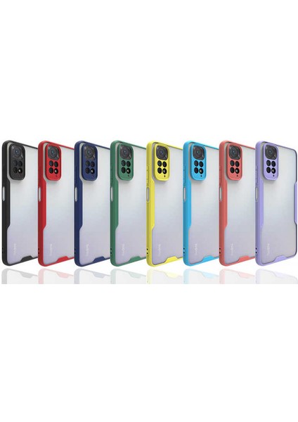 Xiaomi Redmi Note 11 Global Kılıf Kamera Korumalı Colorful Kapak - Yeşil