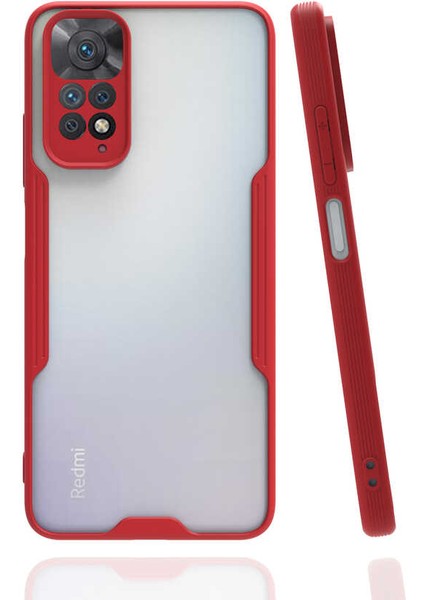 Xiaomi Redmi Note 11S Global Kılıf Kamera Korumalı Colorful Kapak - Kırmızı