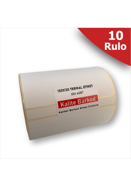 100x120 Termal Etiket 10 Rulo Barkod Etiketi