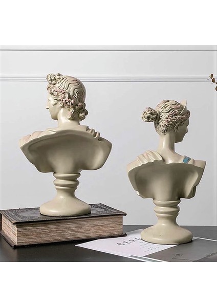 Diana ve Apollo Büst Heykel 2'li Set
