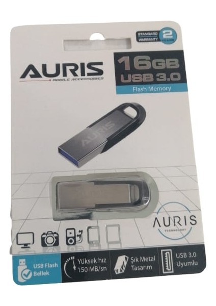 Aurıs 16 GB Metal Flash Bellek