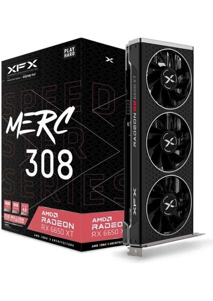 xfx Speedster Merc 308 AMD Radeon RX 6650 xt Black 8gb GDDR6 128BIT Dx12 Gaming Ekran Karti (RX-665x8TBDY)