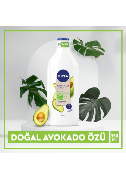 Naturally Good Vücut Losyonu Avokado 350 ml, Kuru Cilt,48 Saat Nemlendirme