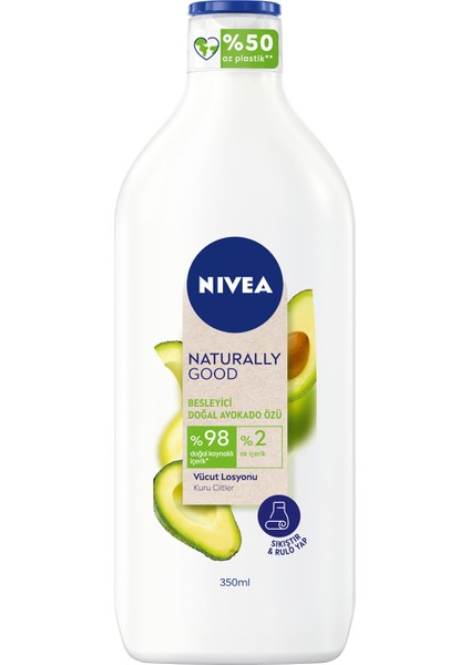 Naturally Good Vücut Losyonu Avokado 350 ml, Kuru Cilt,48 Saat Nemlendirme