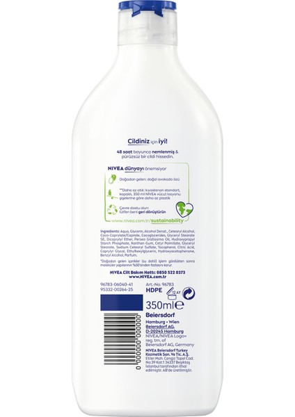 Naturally Good Vücut Losyonu Avokado 350 ml, Kuru Cilt,48 Saat Nemlendirme