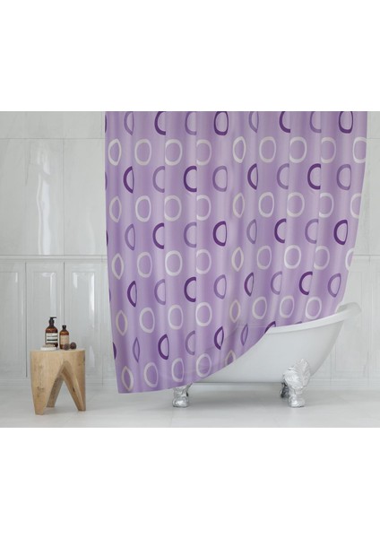 Tropik Banyo Duş Perdesi 5033 Tek Kanat Lila 1X120X200