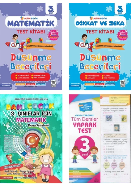 Altın Nokta Yayınevi 3. Sınıf Dahi Çocuk Matematik Dikkat ve Zeka Seti - Yaprak Test