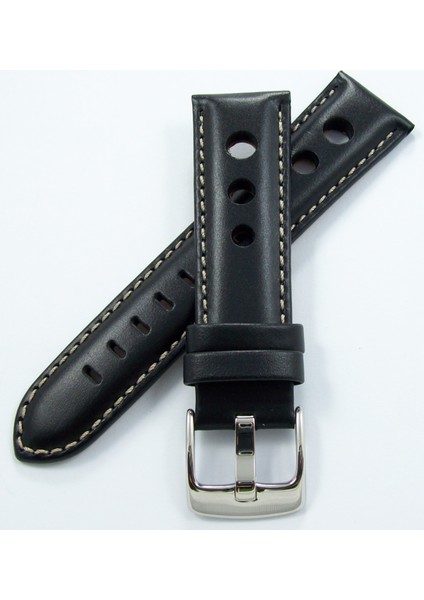 Bizon Siyah Deri Saat Kordonu 24MM Beyaz Dikişli Delikli Kayışı S fiyatları
