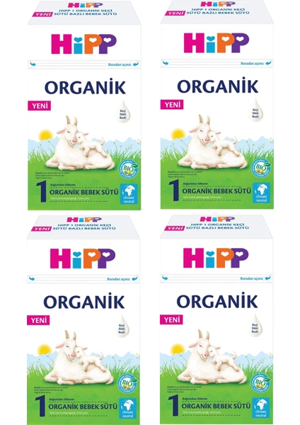 1 Organik Keçi Sütü Bazlı Bebek Sütü 400gr 4 Adet