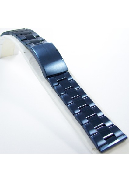 26MM Lacivert Metal Saat Kordonu Kolçak Kordon Orta Kısımlar Parl